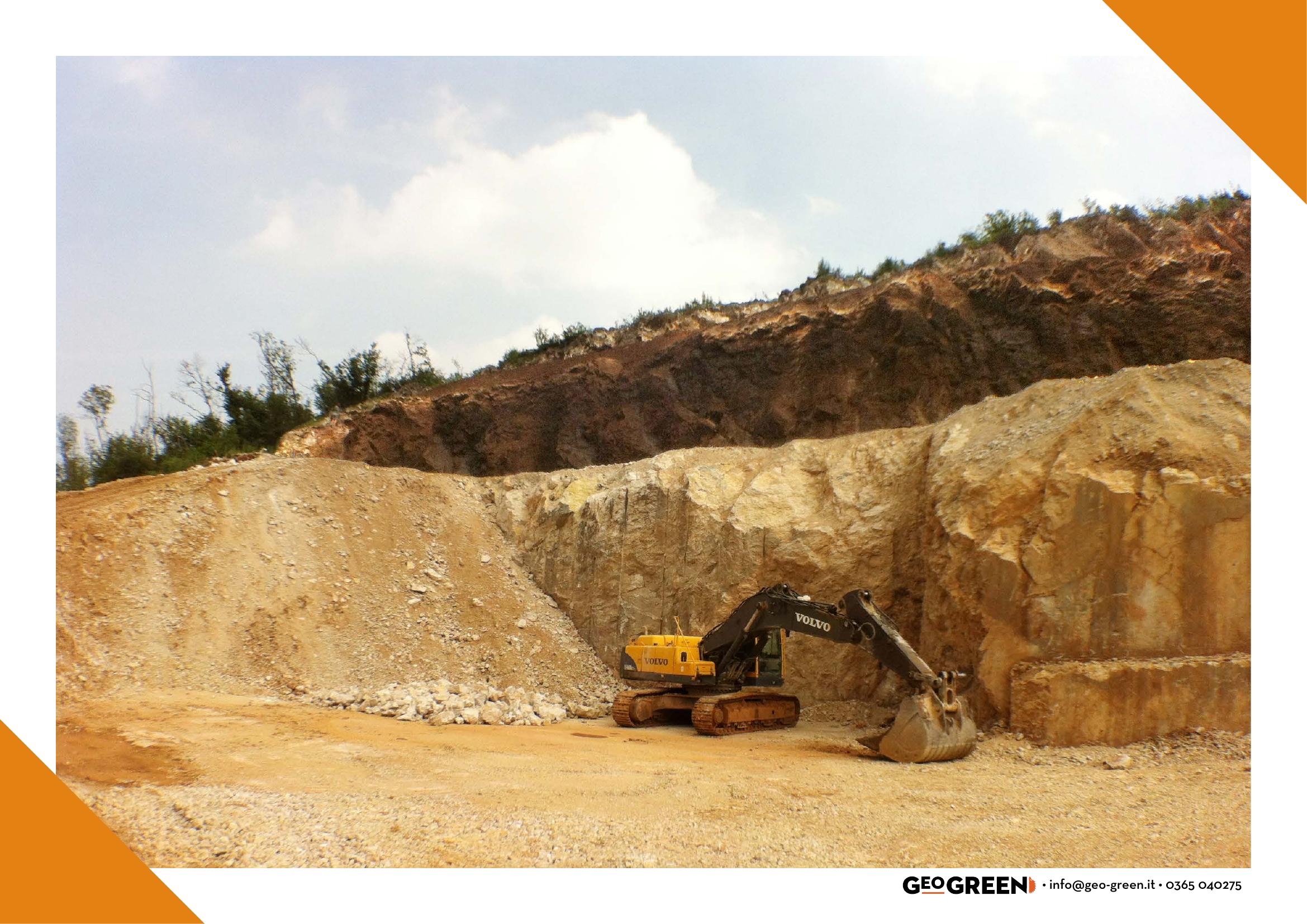 Trattamento ossidazione su fronte roccioso